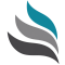 layered teal and charcoal swooshes